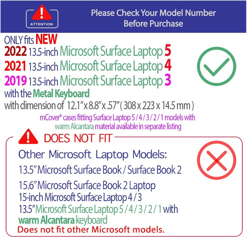 mCover Case for 13.5" Microsoft Surface Laptop 5/4/3 - Metal Keyboard ONLY (NOT Fitting with Cheaper Models with Alcantara Keyboard) - Pink - Image 3
